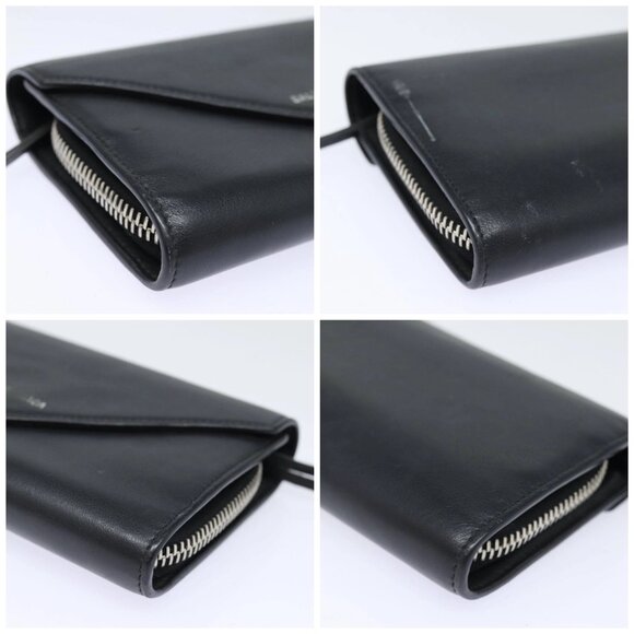 BALENCIAGA Paper Manny Long Wallet Leather Black Silver - Picture 15 of 15